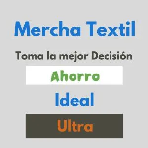 Merchandising Textil con tres modos de confección (Ahorro, Idel, Ultra)